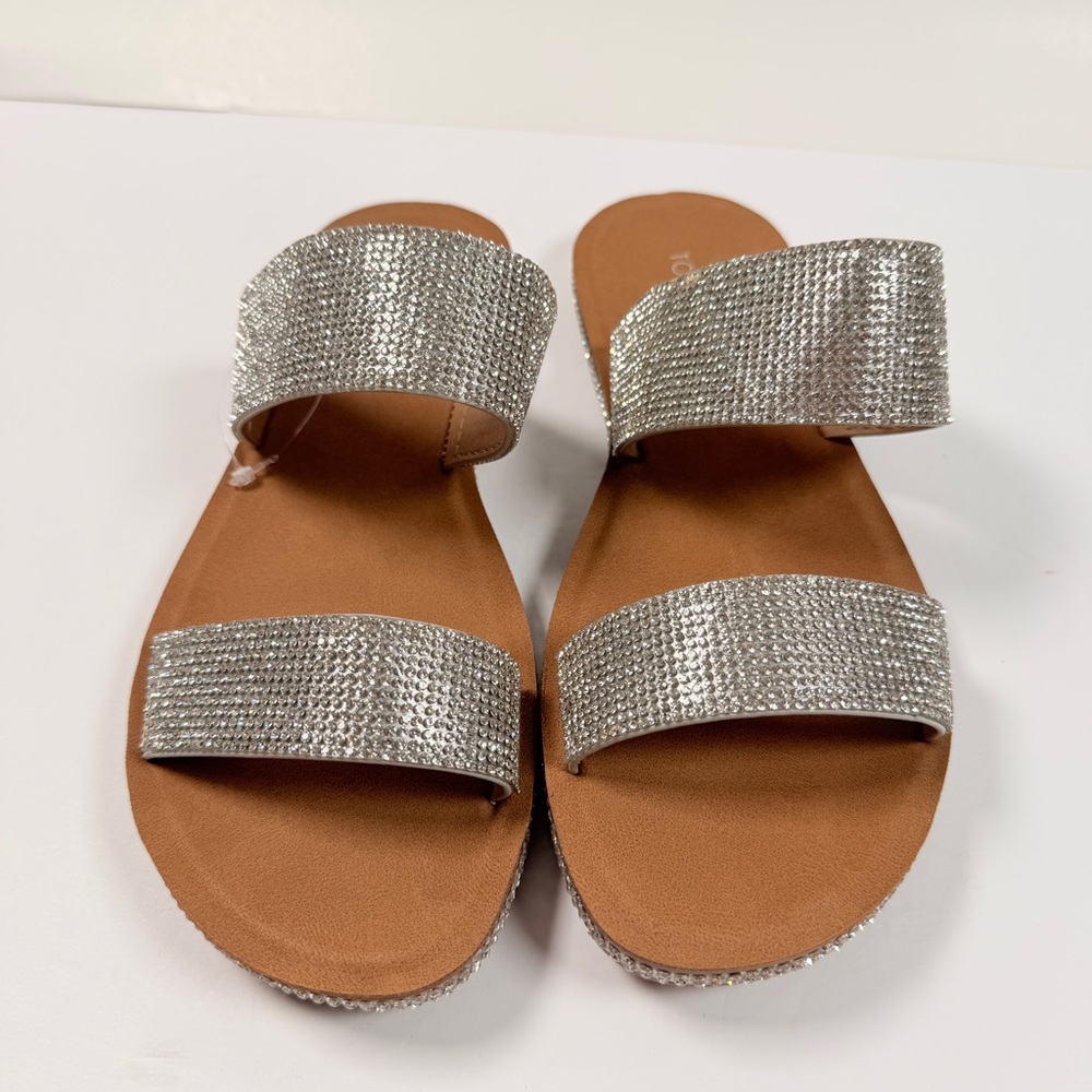 TOP Moda Silver Rhinestone Sandals - Picture 2 of 4